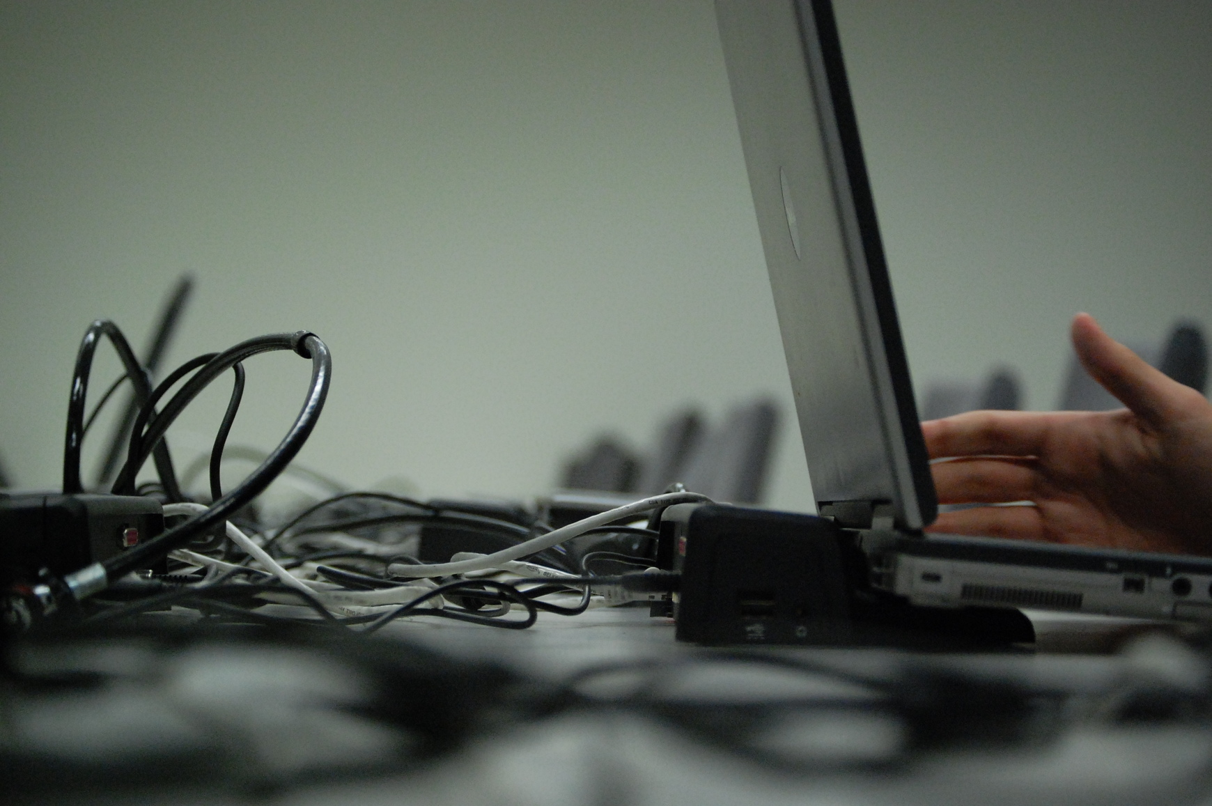 Laptop and wires