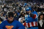 Fans in their Halloween costumes
